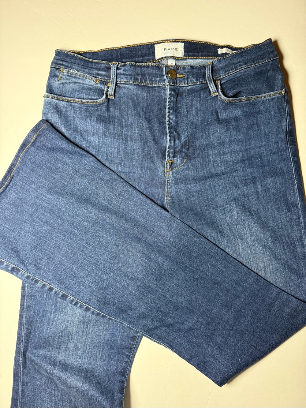 FRAME Le High Flare LHF865 Dublin Jeans Size 31 High Rise Flare Stretch Denim